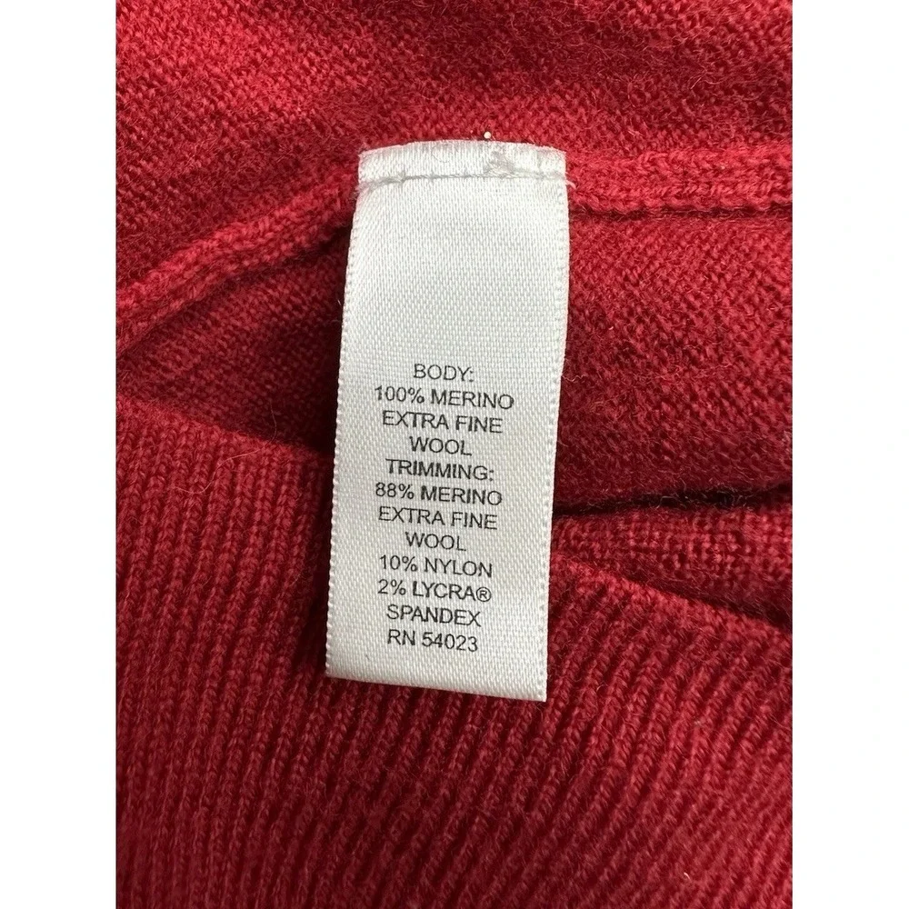Banana‎ Republic Sweater Red Extra Fine Merino Wool V-Neck / Mens XL